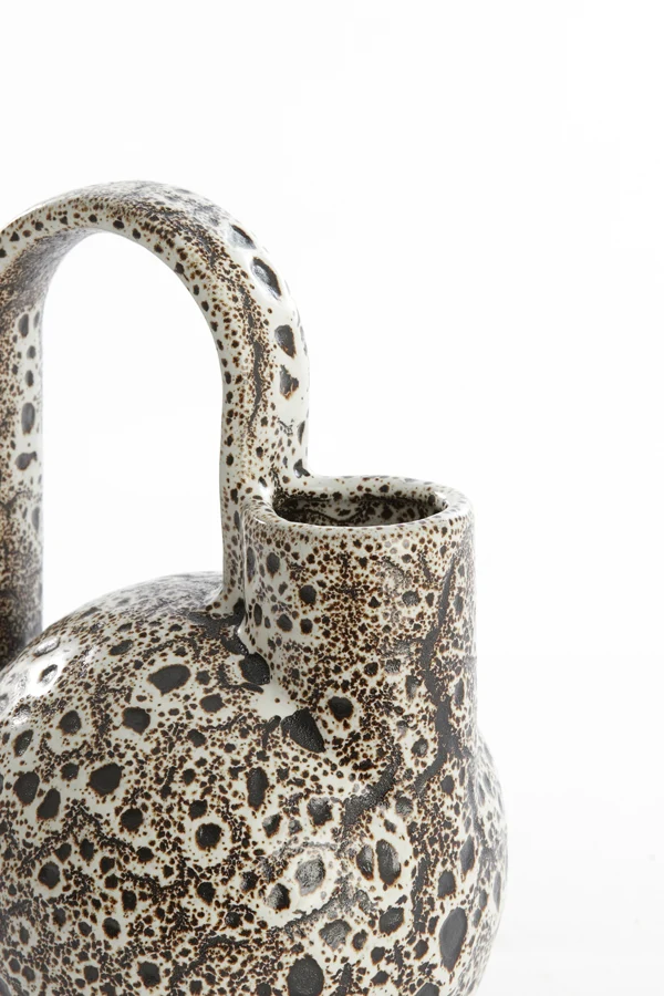 Vase deco 16x15,5x26 cm SERRES ceramics cream+black