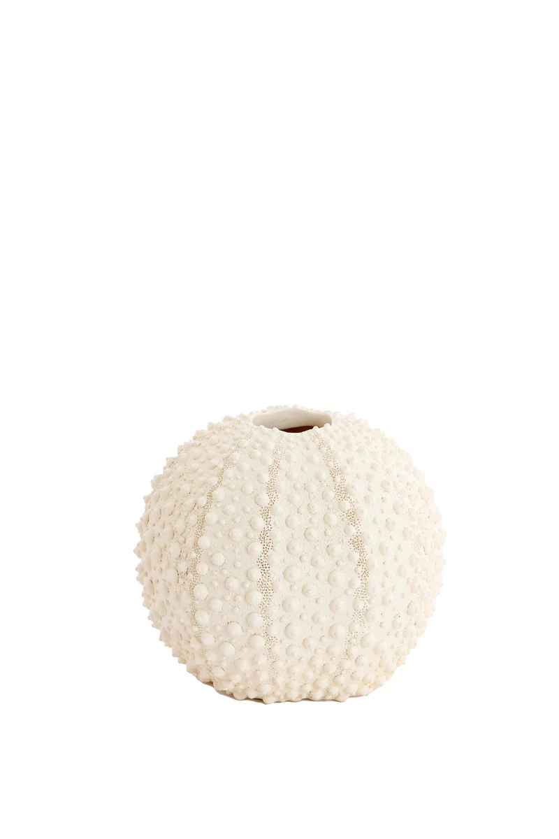Vase deco 16x14 cm SEA URCHIN cream
