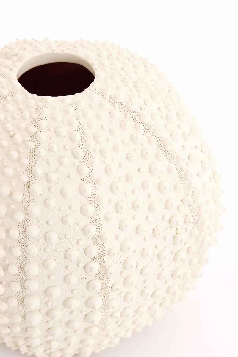 Vase deco 16x14 cm SEA URCHIN cream