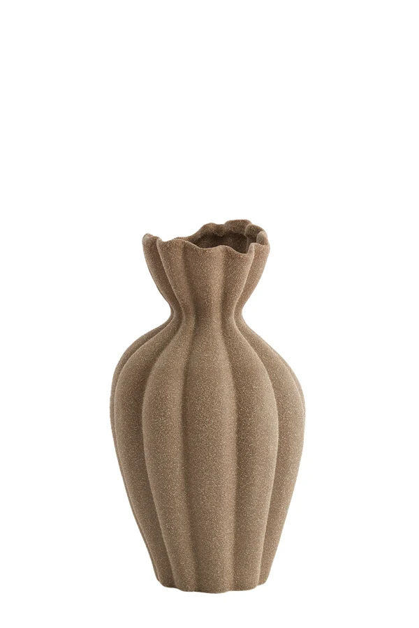 Vase deco 19x35,5 cm SILLIAN ceramics matt brown