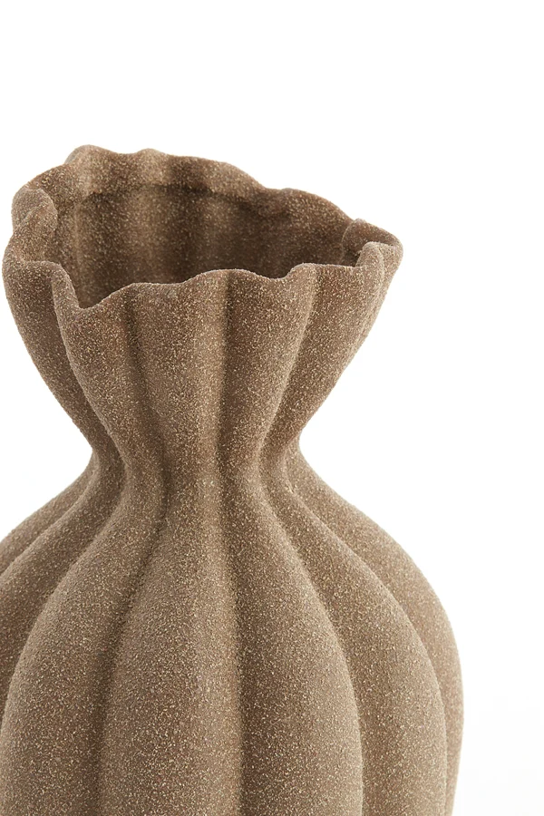 Vase deco 19x35,5 cm SILLIAN ceramics matt brown