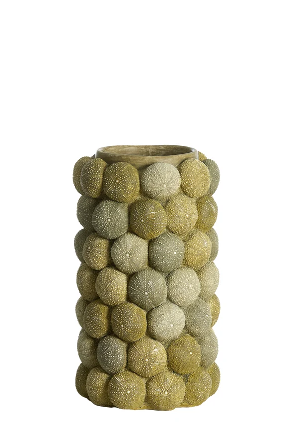Vase deco 19x32,5 cm SEA URCHIN green+dark green