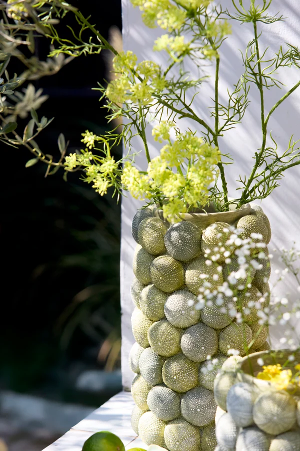 Vase deco 19x32,5 cm SEA URCHIN green+dark green