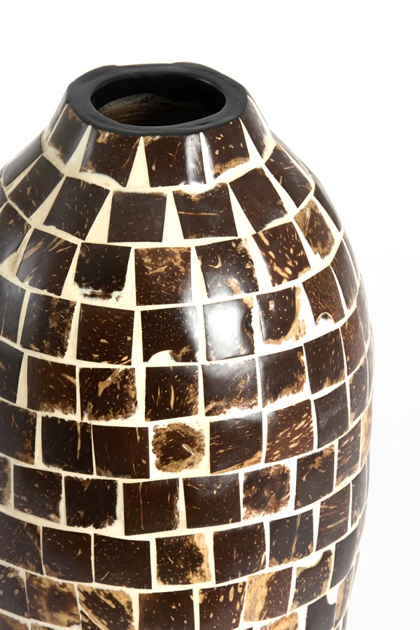 Vase deco 17x40 cm TUDELA coconut dark brown
