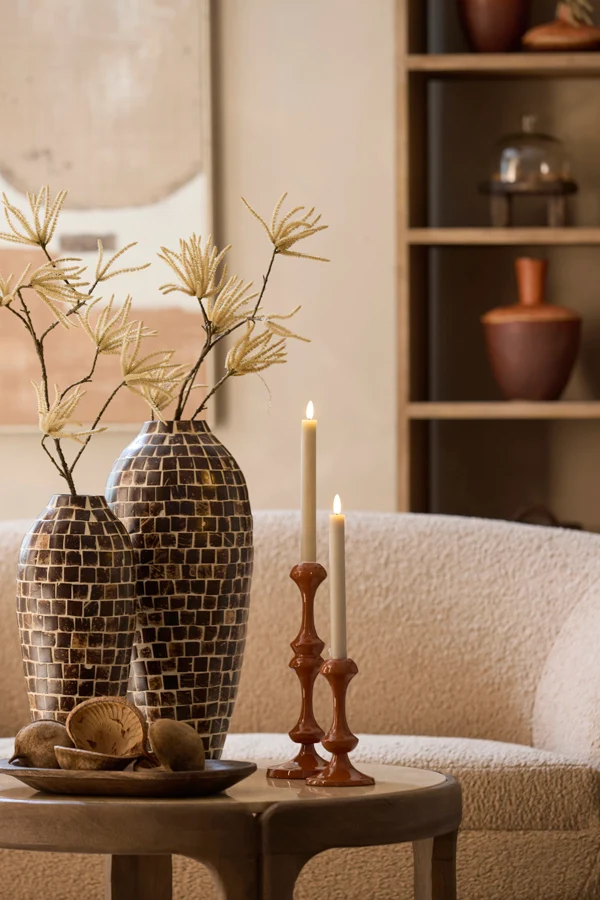 Vase deco 17x40 cm TUDELA coconut dark brown