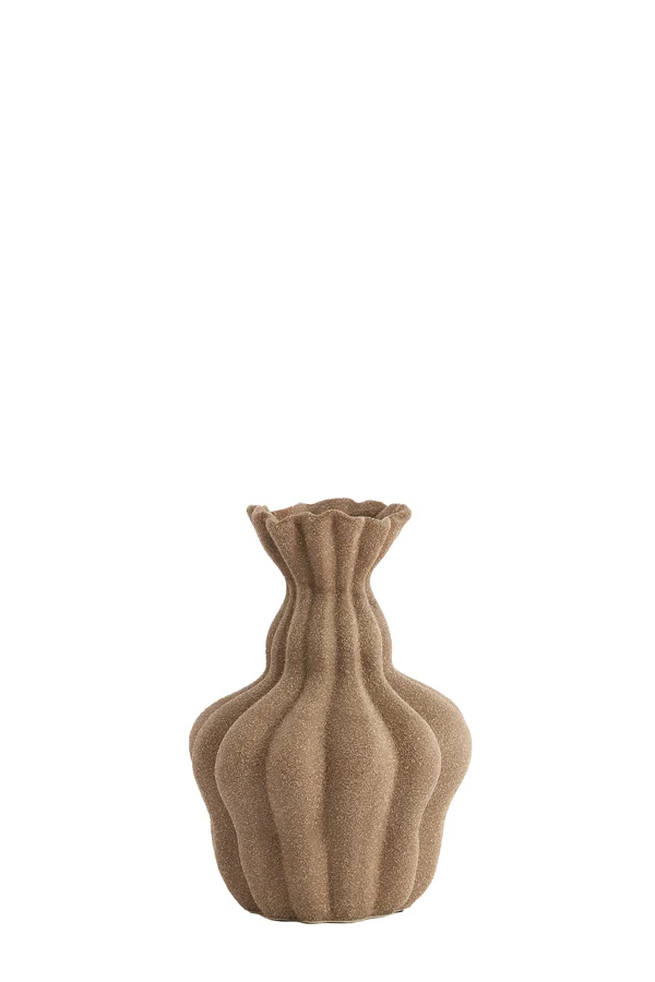 Vase deco 17x26 cm SILVIO ceramics matt brown