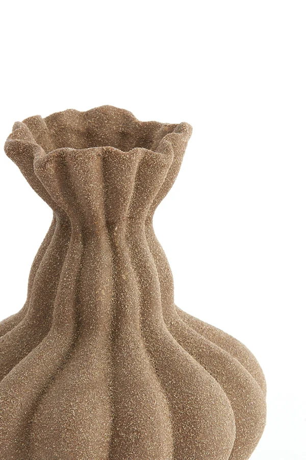 Vase deco 17x26 cm SILVIO ceramics matt brown