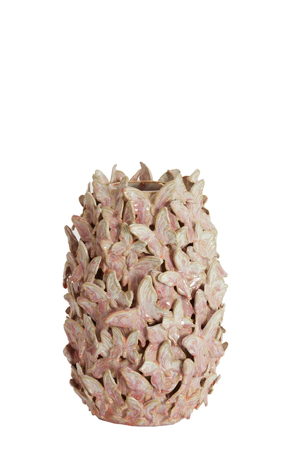 Vase deco 17x26 cm MARIPOSA ceramics pink