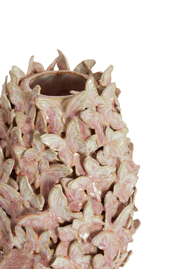 Vase deco 17x26 cm MARIPOSA ceramics pink