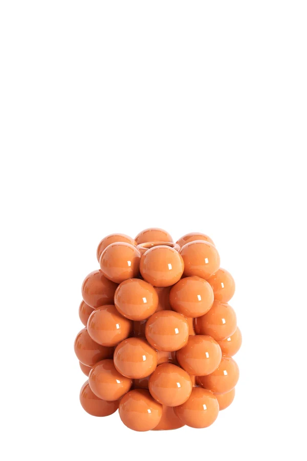 Vase deco 14x17,5 cm BOYANG ceramics shiny orange
