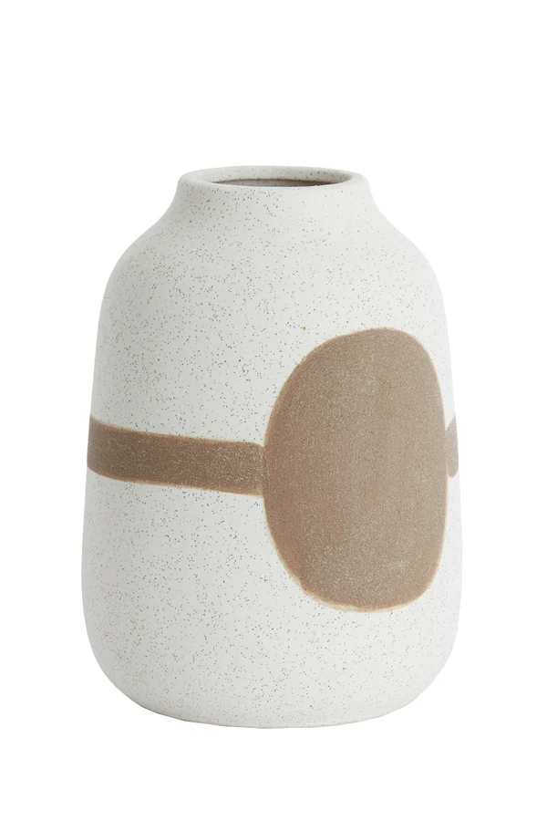 Vase deco 19x26 cm DANAI ceramics matt cream-brown