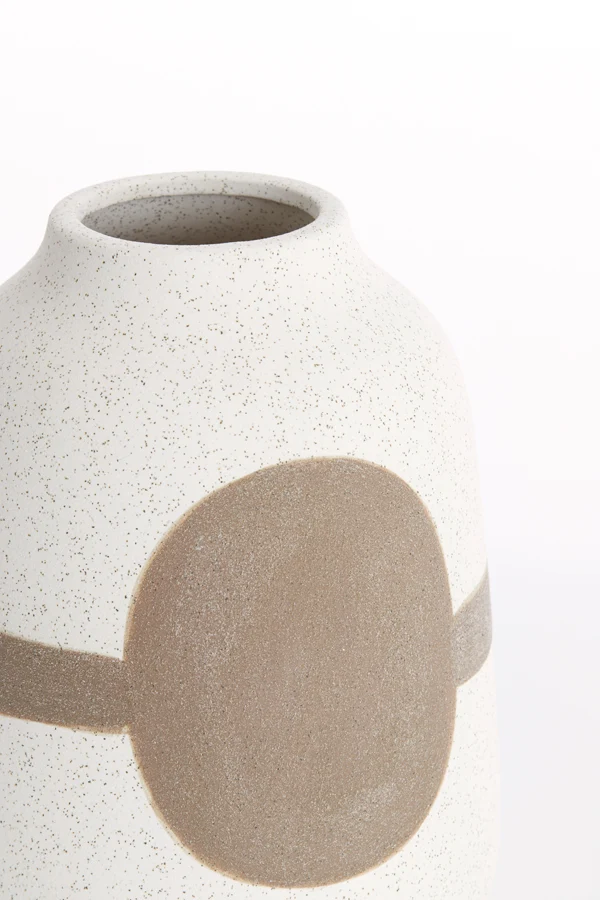 Vase deco 19x26 cm DANAI ceramics matt cream-brown