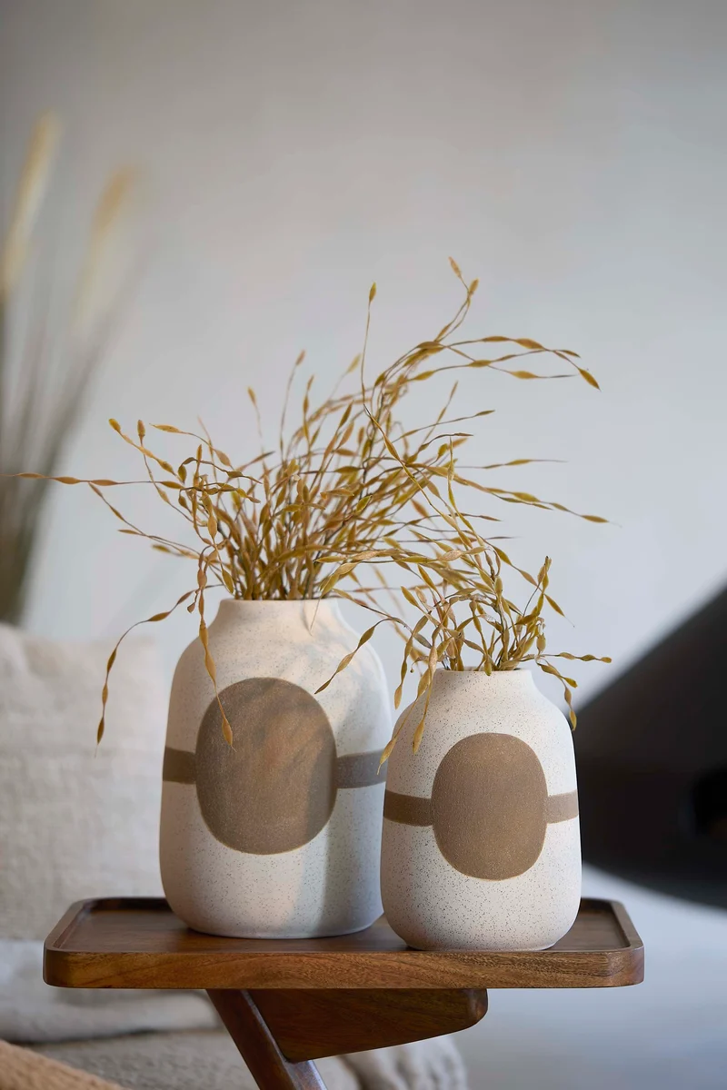 Vase deco 19x26 cm DANAI ceramics matt cream-brown