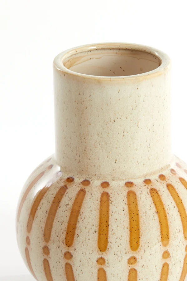 Vase deco 19x25 cm ULLOA ceramics shiny cream+brown