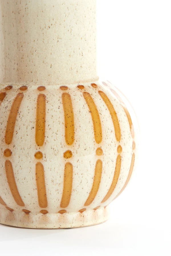 Vase deco 19x25 cm ULLOA ceramics shiny cream+brown