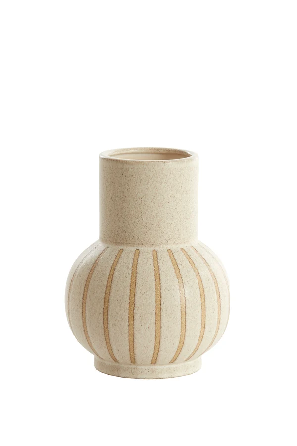 Vase deco 19x25 cm ULLOA ceramics matt sand+brown