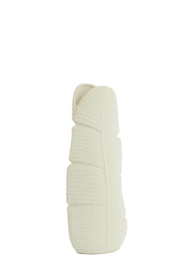 Vase deco 16x10x38,5 cm LOU ceramics matt cream