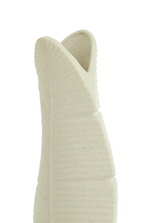 Vase deco 16x10x38,5 cm LOU ceramics matt cream