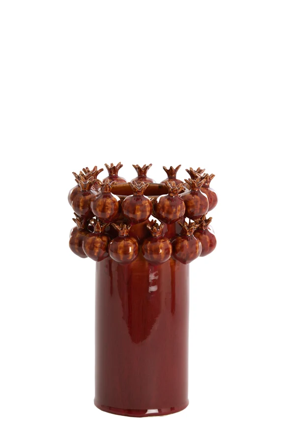 Vase deco 16,5x25 cm POMEGRANATE ceramics burgundy