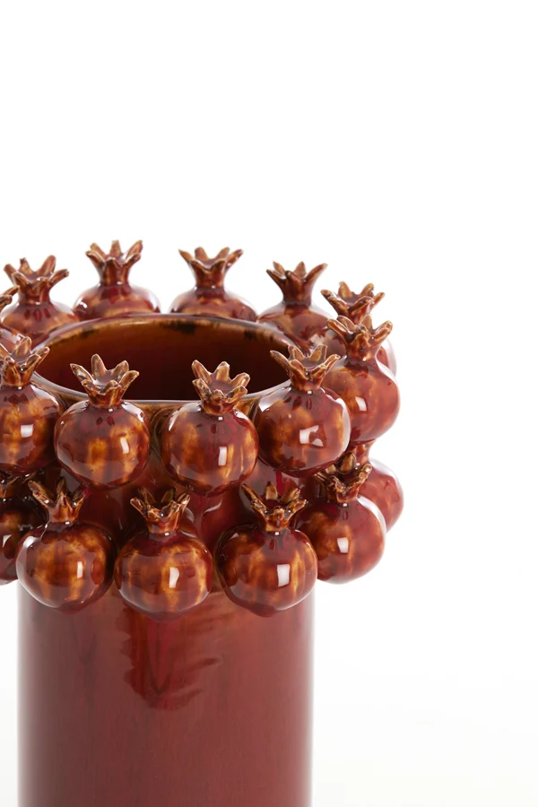 Vase deco 16,5x25 cm POMEGRANATE ceramics burgundy