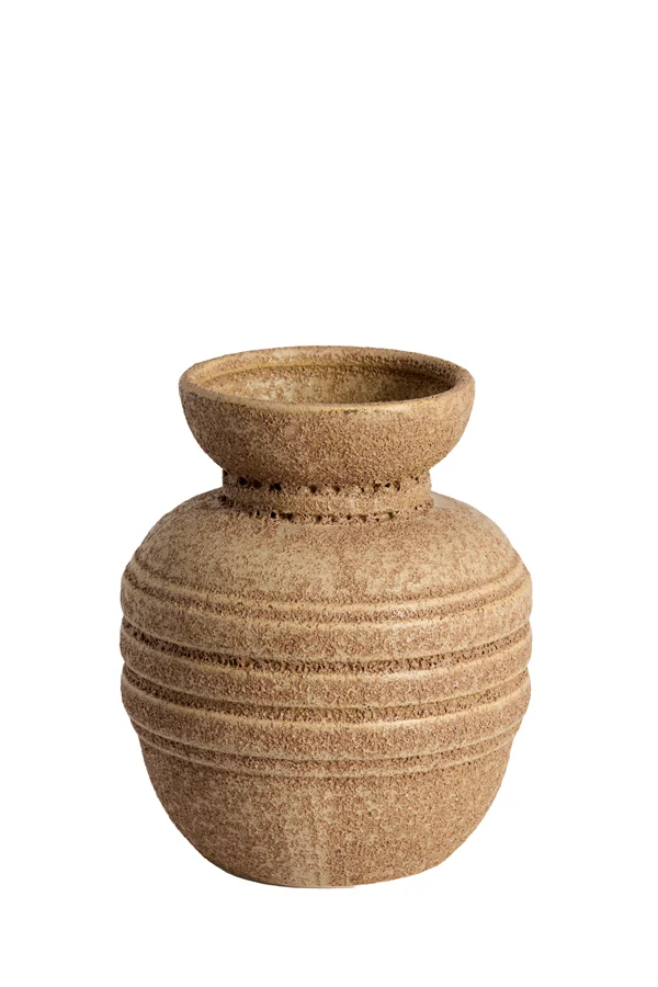 Vase deco 16,5x20 cm ARPINO ceramics matt light brown