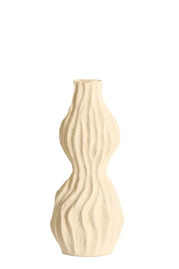Vase deco 16,5x15,5x39 cm VANIA ceramics cream