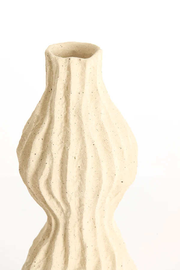 Vase deco 16,5x15,5x39 cm VANIA ceramics cream