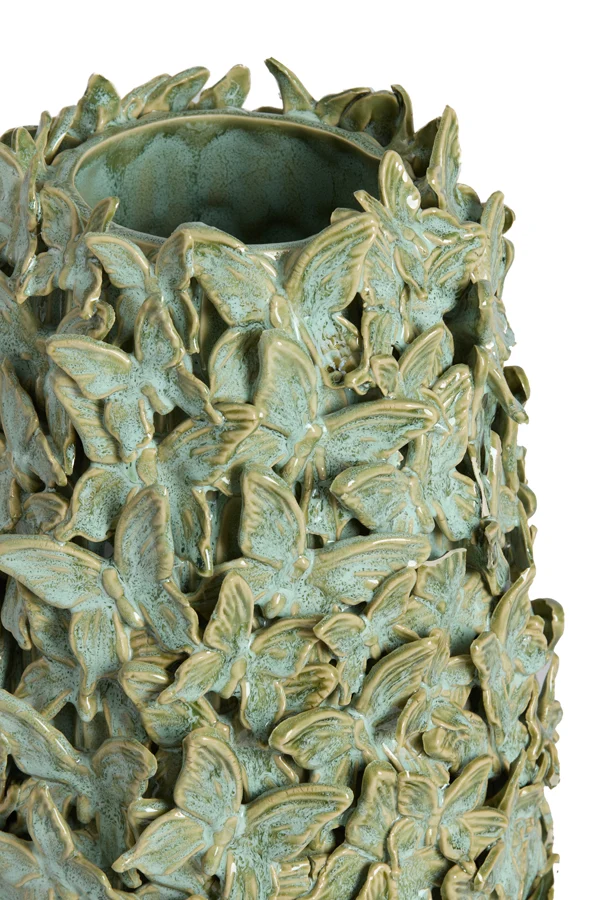 Vase deco 17x26 cm MARIPOSA ceramics mint green