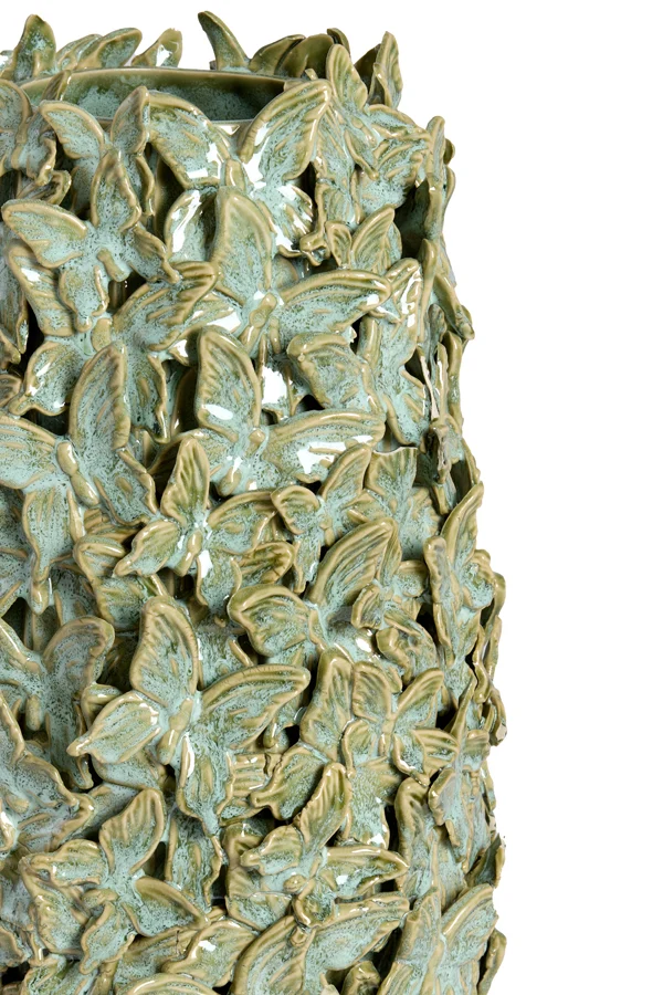 Vase deco 17x26 cm MARIPOSA ceramics mint green