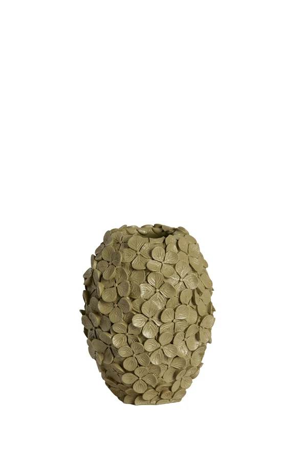 Vase deco 17x20 cm VIOLETA matt olive green-taupe