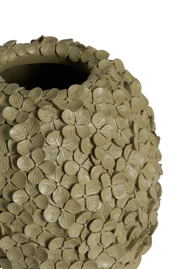 Vase deco 17x20 cm VIOLETA matt olive green-taupe