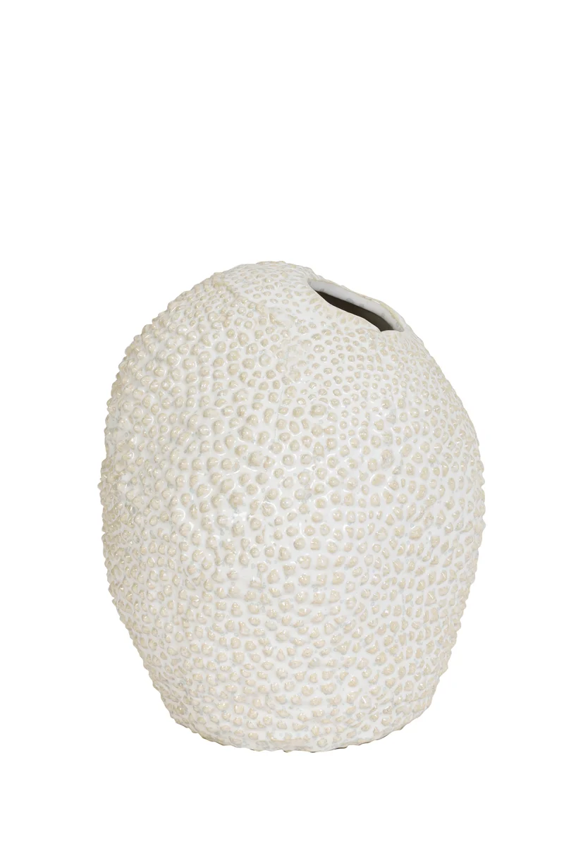Vase deco 17x20,5 cm KYANA ceramics cream+white