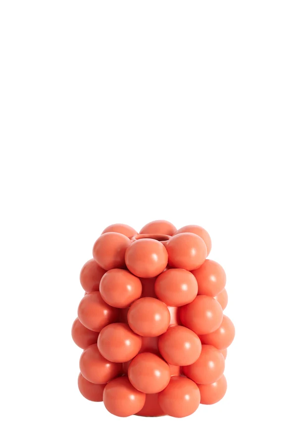 Vase deco 14x17,5 cm BOYANG ceramics matt coral