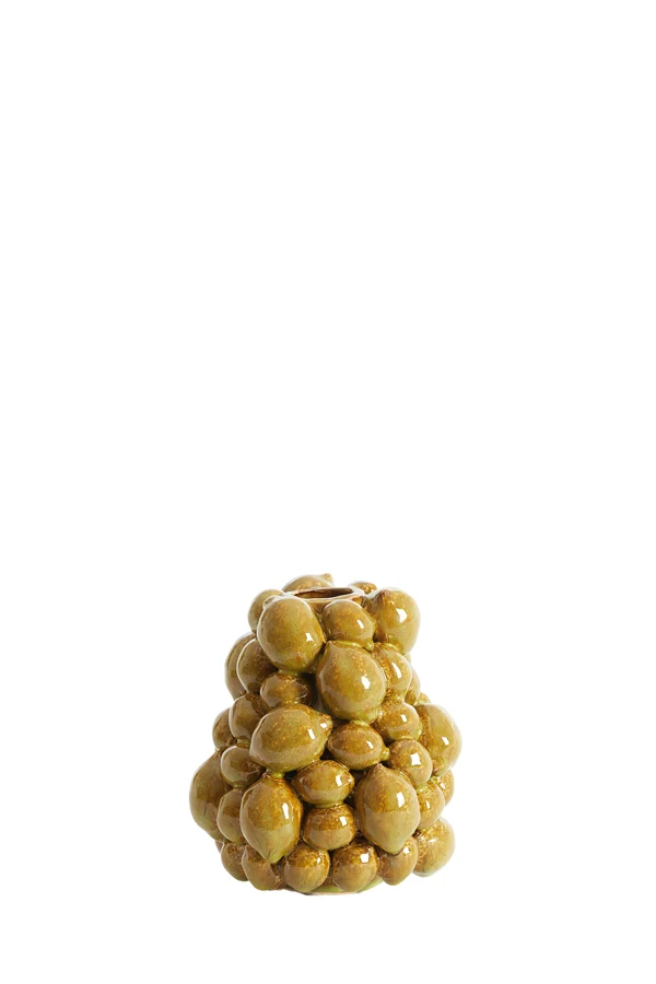 Vase deco 14x15,5 cm CITRUS ceramics brown-green