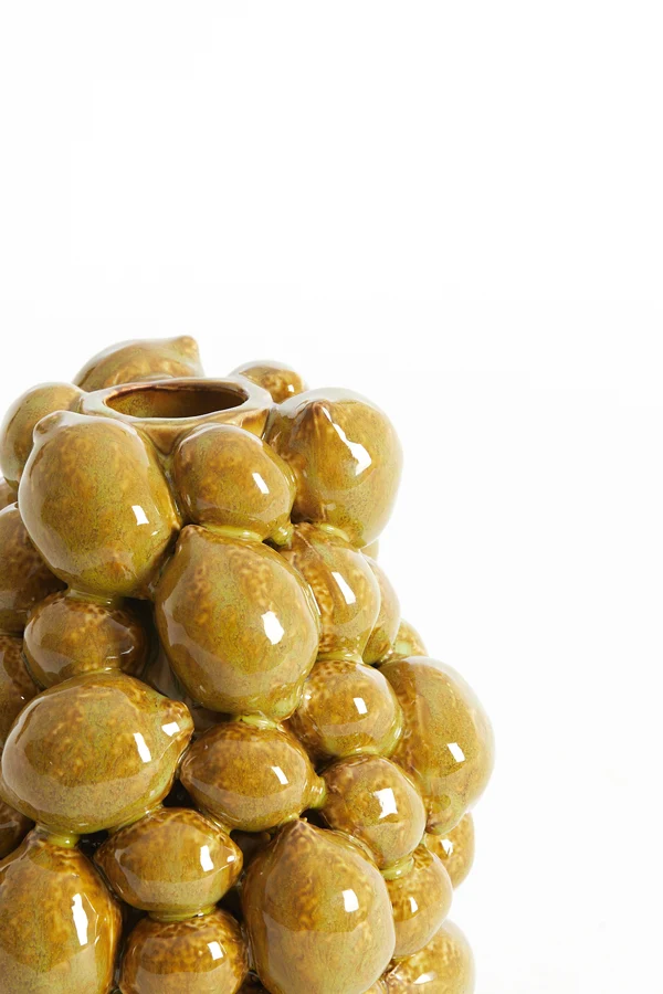 Vase deco 14x15,5 cm CITRUS ceramics brown-green