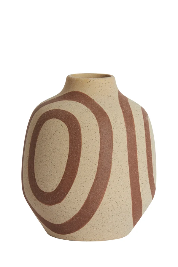 Vase deco 19x22,5 cm UMYA ceramics matt sand-terra