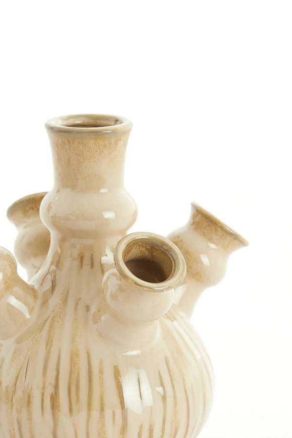 Vase deco 19x20 cm NEBULA cream-light brown