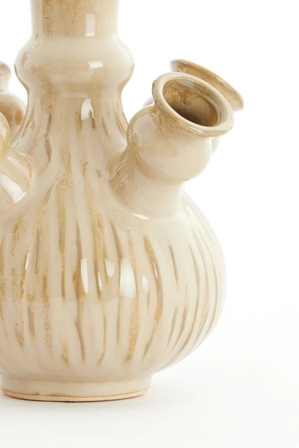 Vase deco 19x20 cm NEBULA cream-light brown