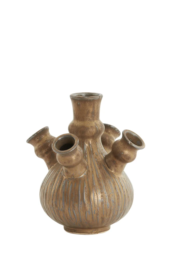 Vase deco 19x20 cm NEBULA brown-bronze