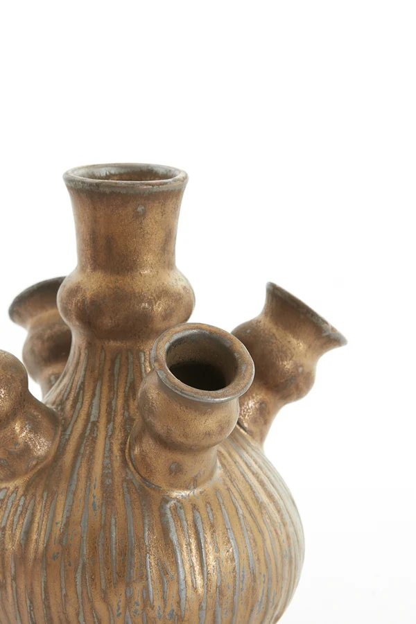 Vase deco 19x20 cm NEBULA brown-bronze