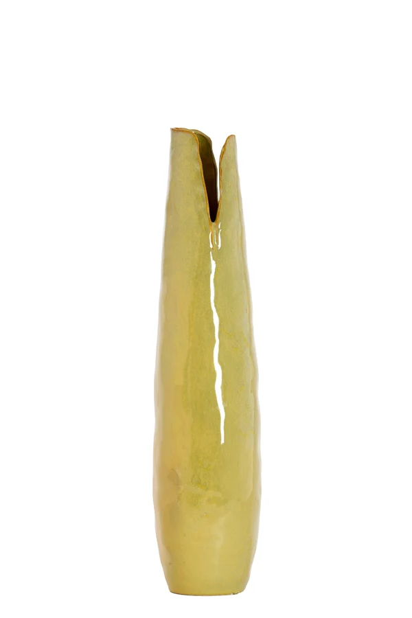 Vase deco 19x18,5x77,5 cm MESA ceramics olive green-brown