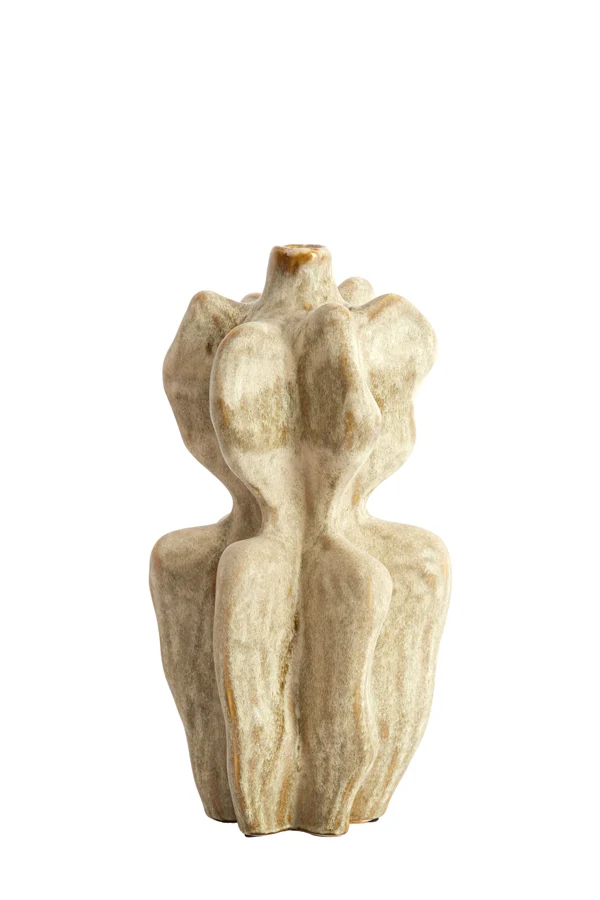 Vase deco 19x17x37 cm NARA ceramics olive green