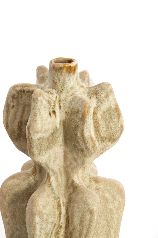Vase deco 19x17x37 cm NARA ceramics olive green