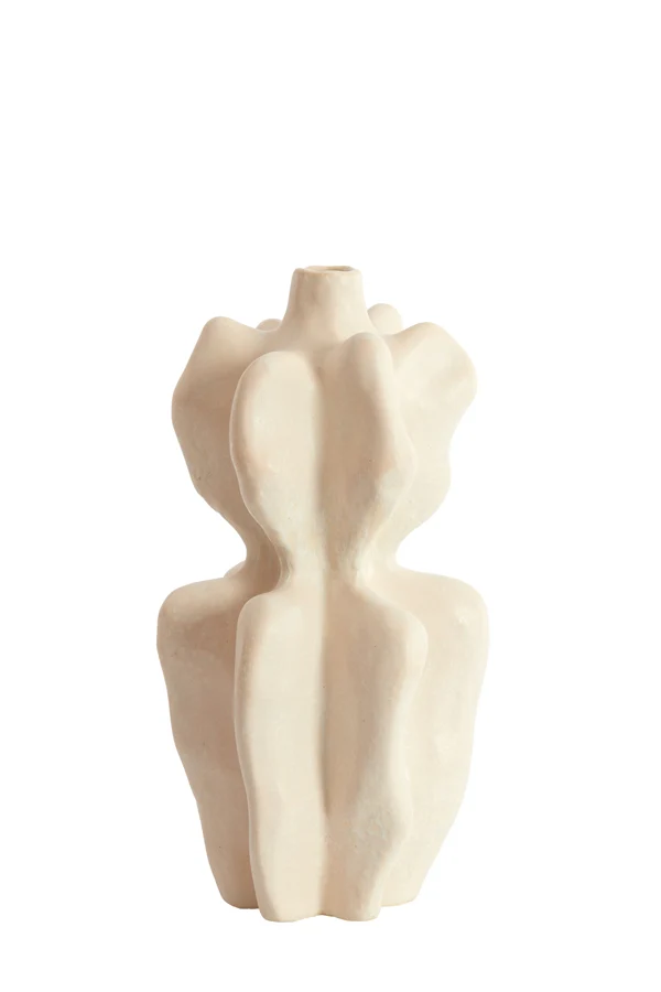 Vase deco 19x17x37 cm NARA ceramics cream