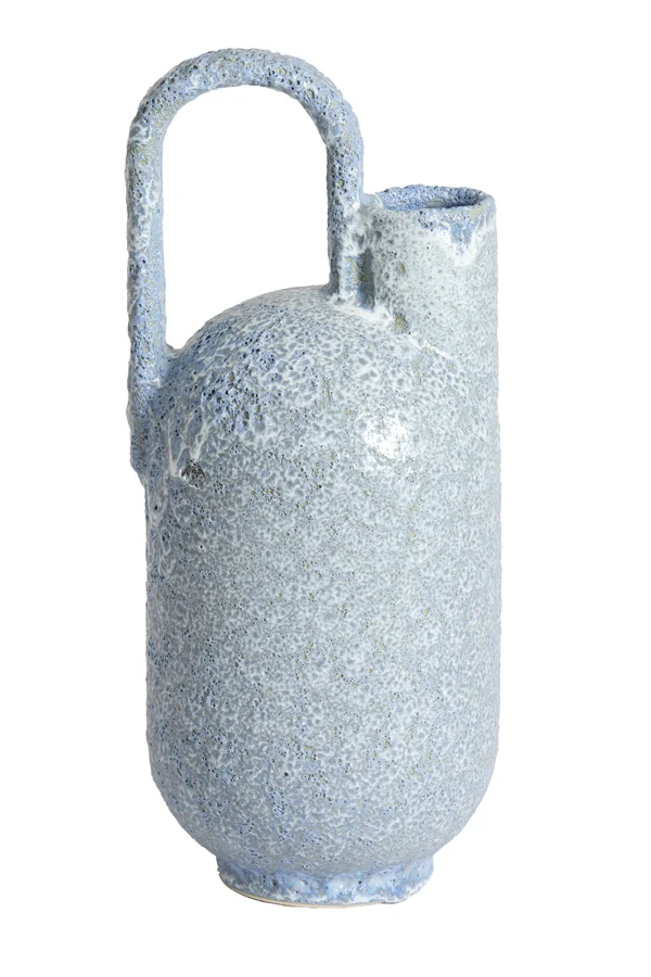 Vase deco 16,5x15,5x37 cm SERRES ceramics light blue