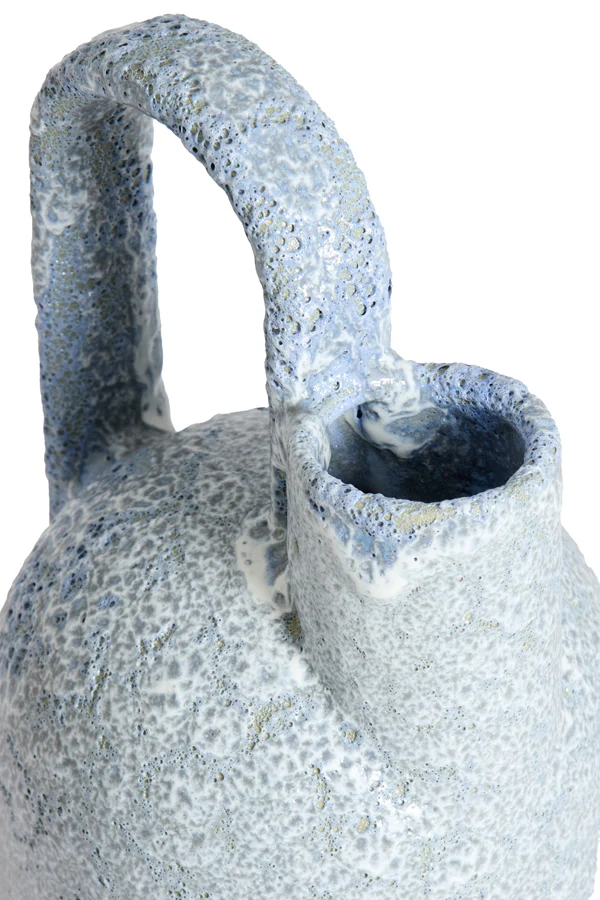 Vase deco 16,5x15,5x37 cm SERRES ceramics light blue