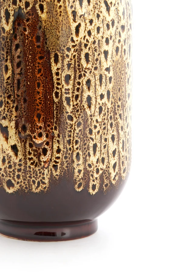 Vase deco 16,5x15,5x37 cm SERRES ceramics d brn+cream+orange