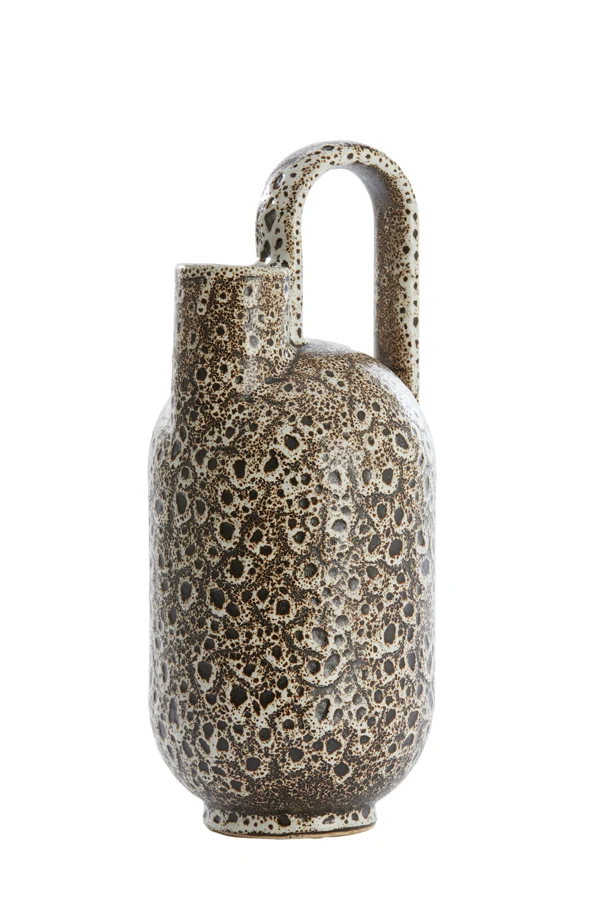 Vase deco 16,5x15,5x37 cm SERRES ceramics cream+black