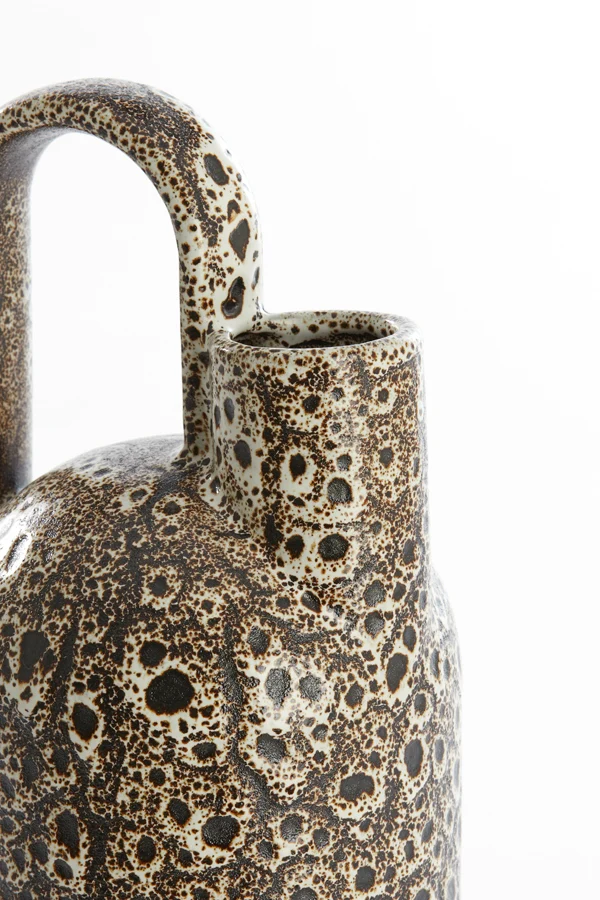 Vase deco 16,5x15,5x37 cm SERRES ceramics cream+black
