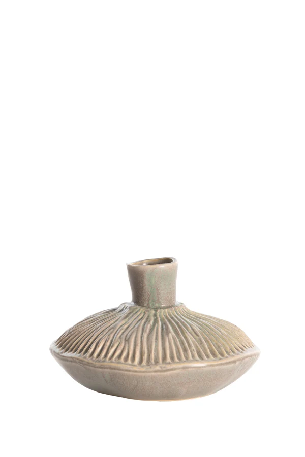 Vase deco 15x9 cm NEIRA ceramics matt brown-grey